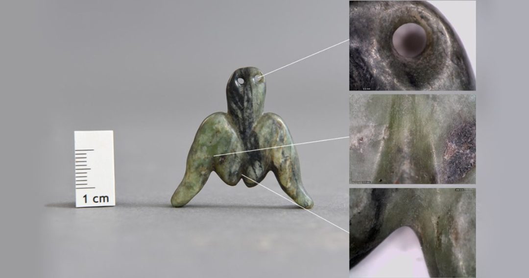 Jade pendant found at the Svinjarička-Čuka site Barbara Horejs et al. / Antiquity, 2025