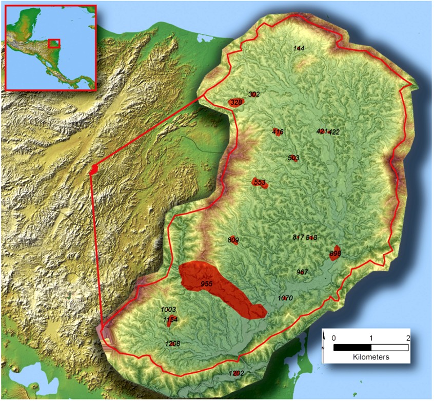 Location of the Valle de la Fortaleza in Central America