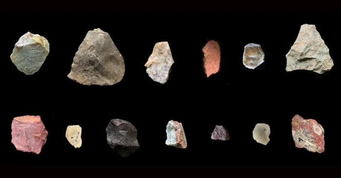 These stone tools were made from a variety of materials that could not be found locally.