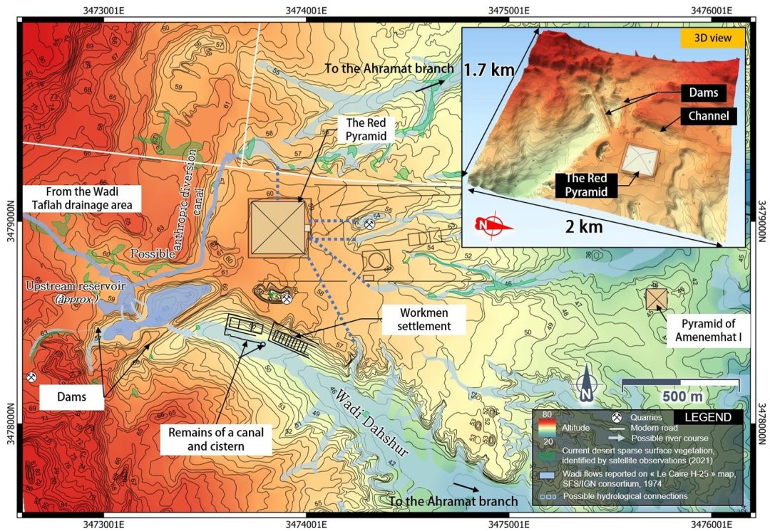 Topographical map of the Dahshur plateau